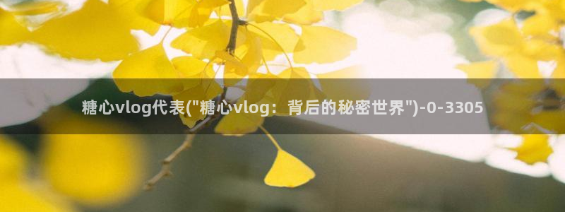 糖心vlog主播介绍：糖心vlog代表(